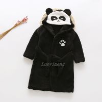 Winter Boys Girls Bath Robes Kids Fashion Children Flannel Clothes Warm Sleepwear Panda Pajamas Bath Robes Baby Hooded Bathrobes