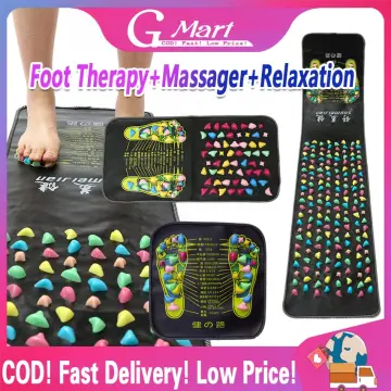 rosenice Reflexology Massage Mat Foot Stone Foot Leg Pain Reliever Walk  Massager Mat Health Care Acupressure Mat Pad Massager (Black)