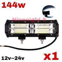 ไฟสปอร์ตไลท์ ไลท์บาร์ LED LIGHTBAR 144w แสงขาว ไฟเสริมรถยนต์  off-road head (1ดวง)