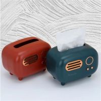 Radio Model Tissue Box Desktop Paper Holder Towel Storage Napkin Case Organizer Craft Home Wet Wipes Dustproof Storage Box