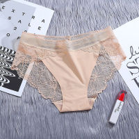 Solid Color Hollow Out Women Underwear Panties Fashion Floral Lace Lady Briefs Mid-Rise Ruffles Underpants 20