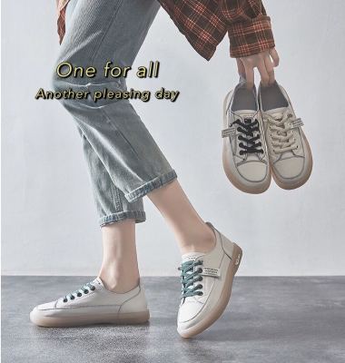 [พร้อมส่ง] พร้อมส่ง( TX147) Hiso รองเท้าผ้าใบแฟชั่น รองเท้าผูกเชือก รองเท้าผ้าใบผู้หญิง รองเท้าหนังสีขาวสไตล์เกาหลี