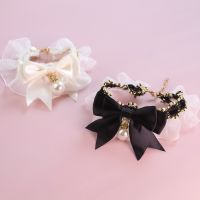 ◆ Dog collar cute lace bow pet dog cat collar adjustable cat necklace jewelry Sweet neck decorative pet accessories Pet supplies