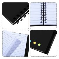 Pack Of 8 Lined Spiral Notebook Kraft Cover Notepad Notepad with Pen in Stand Page Markers Sticky Notes Color Index Tabs