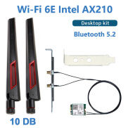 Bộ Máy Tính Để Bàn Wi-Fi 6E Intel AX210 Bluetooth 3000 5.2 Mbps Ăng Ten