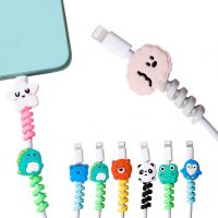 【CW】 1Pc Cartoon Earphone Tail Cable Protector Cover Charger Data Winder Animals Holder Organizer Management