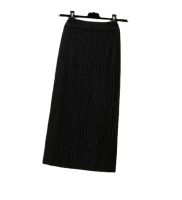 2022 Autumn And Winter New Womens Korean Version Of High Waist Slim Black Bag Hip One-step Skirt Long Knitted Half Dress