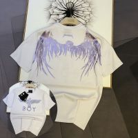 เสื้อยืดแขนสั้นผู้ชายและผู้หญิง Boy London แท้อินเทรนด์กับรูปแบบเดียวกันฤดูร้อนใหม่เสื้อยืดแขนยาวครึ่งแขนคอกลมหลวมนกอินทรี2023ใหม่อังกฤษ