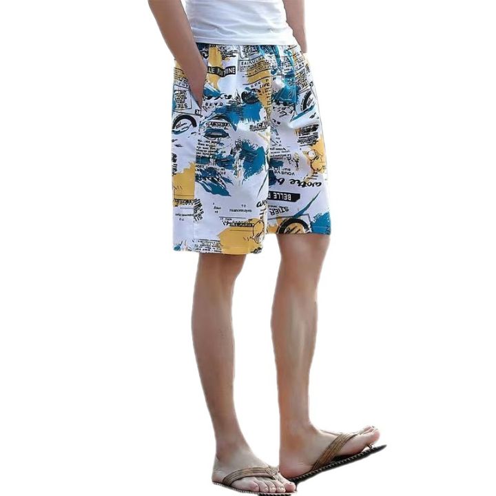 กางเกงชายหาดผู้ชายฤดูร้อนหลวมๆอินเทรนด์-5-แบ่งกางเกงลำลองกางเกงกลางกางเกงขาสั้นกีฬากางเกงใหญ่กางเกงว่ายน้ำผู้ชายแห้งเร็ว