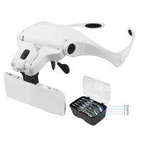 ‘；。、】= Magnifying Glasses Reading Illuminated Magnifier 1.0X 1.5X 2.0X 2.5X 3.5X 2 Lights Adjustable Head Illuminated Loupe Magnifier