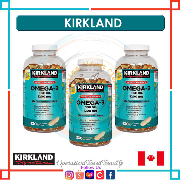 🇨🇦 Kirkland Signature Super Concentrate Omega3 Fish Oil, 330 Softgels