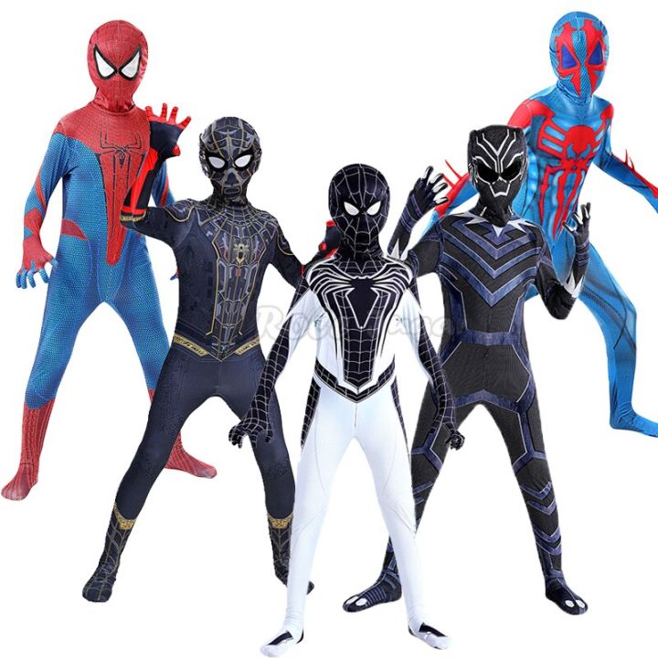 New Black Panther Spider Man No Way Home Cosplay Costume Zentai Spiderman  Costume Superhero Bodysuit Spandex Suit For Kids Adult 