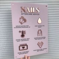 Custom Acrylic Business Logo Nail Aftercare Advice A3 Size 3D Perspex Wall Sign Beauty Studio Salon Decor Manicure Store Plaques Wall Stickers Decals