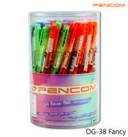 Pencom OG38-Fancy ปากกาหมึกน้ำมันแบบกดด้ามใสสี
