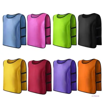 24 Pieces Nylon Mesh Pinnies Scrimmage Vests Team Jerseys Team Practice  Vests for Children Youth Sports Soccer Basketball Football Adult, Blue and  Red