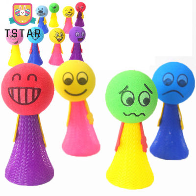 TS【ready Stock】Emoji Jumping Popper Spring Toys Creative Spring Launchers Tricky Toy Cute Elf Bouncing Dolls (สีสุ่ม)【cod】