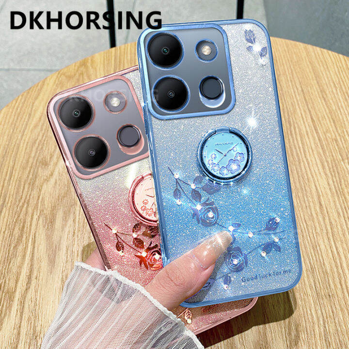 dkhorsing-เคสโทรศัพท์ป้องกันกล้องสำหรับ-note-อินฟินิตี้30-30vip-30i-smart7-30pro-hot30-30i-ไฟฟรี30play-ไล่ระดับสีระยิบระยับหรูหรานิรันดร์กุหลาบปลอกอ่อน-infinix-note30-4g-5g-เคสซิลิโคนเคลือบอิเล็คโทรเพ