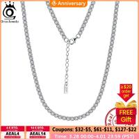 ORSA JEWELS Solid 925 Sterling Silver Women Men Tennis Choker Chain Round Cut Cubic Zirconia Tennis Chain Necklace Jewelry SC45