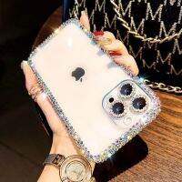 แฟชั่นหรูหรา Bling Diamond Case สำหรับ iPhone 13 14 Pro Max 13 12 MiNi 11 Pro Max 11 Pro Max 12 13 14 Plus Rhinestone กล้องฝาครอบป้องกันโทรศัพท์มือถือนุ่ม