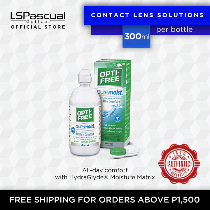 OptiFree Puremoist Contact Lens Solution EXPIRY 90mL 09/2024, 300mL