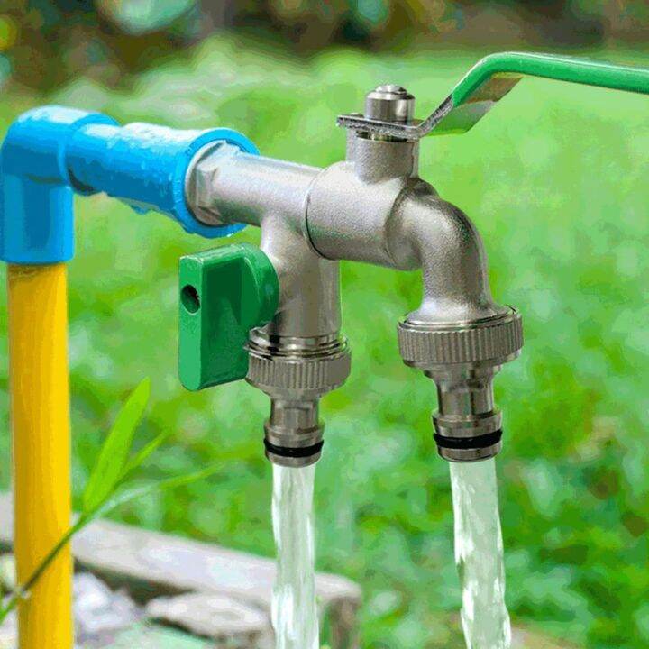 [HOT W] 1/2 inch Double Valve Outlet Outdoor Tap Anti rust Brass Water