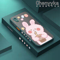 Chenyyyka เคสโทรศัพท์ปลอกสำหรับ Samsung Galaxy แกน A01 M01การ์ตูนรูปกระต่ายชานมใหม่เคสแข็งกันกระแทกเคสซิลิโคนแบบนุ่มสุดสร้างสรรค์คลุมทั้งหมดเคสป้องกันเลนส์กล้อง