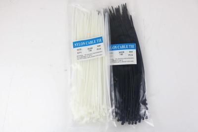 100pcs Nylon Cable Tie 3x200mm White/ Black Color Self-locking Plastic Wire Zip Tie