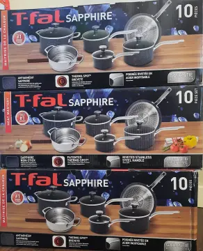 T-fal Initiatives Ceramic Cookware, 14 piece Set, Black, G917SE64
