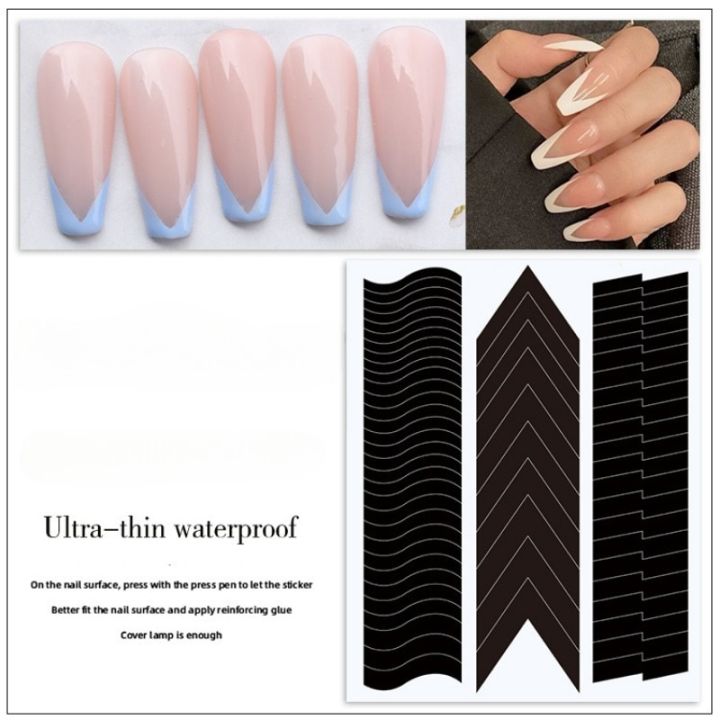 1-sheet-french-manicure-edge-auxiliary-nail-sticker-6-designs-moon-v-shape-self-adhesive-nail-tip-guides-for-diy-line-nail-tools