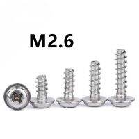 100 Buah/Banyak M2.6x6/8/10/12Mm 304 Stainless Steel PWB Piring Kepala datar Ekor dan Bantal Sekrup Self-Tapping