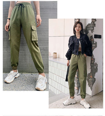 S-2XL Women Cargo Pants High Waist Loose Streetwear Pants Baggy Tactical Trouser Plus size Joggers Pants