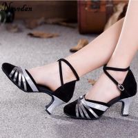 hot【DT】 Womens Suede Sole Shoes Closed Pointed Toe Latin Ballroom Dancing