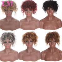 ☃™ LiangMo Synthetic Wigs Kinky Curly Wigs for Black Women Short Curly Wigs Afro Hair Omber Blonde/Pink Wigs Party Cosplay Wig