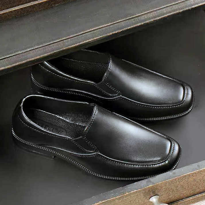 Shuta Formal Black Shoes for Child Men Dirt Resistant Shoes Slip on ...