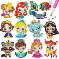 Gem DIY Diamond Painting Stickers DIY Cartoon Art Set Beginners Mosaic Stickers by Numbers Kits Crafts Set for Children Gifts