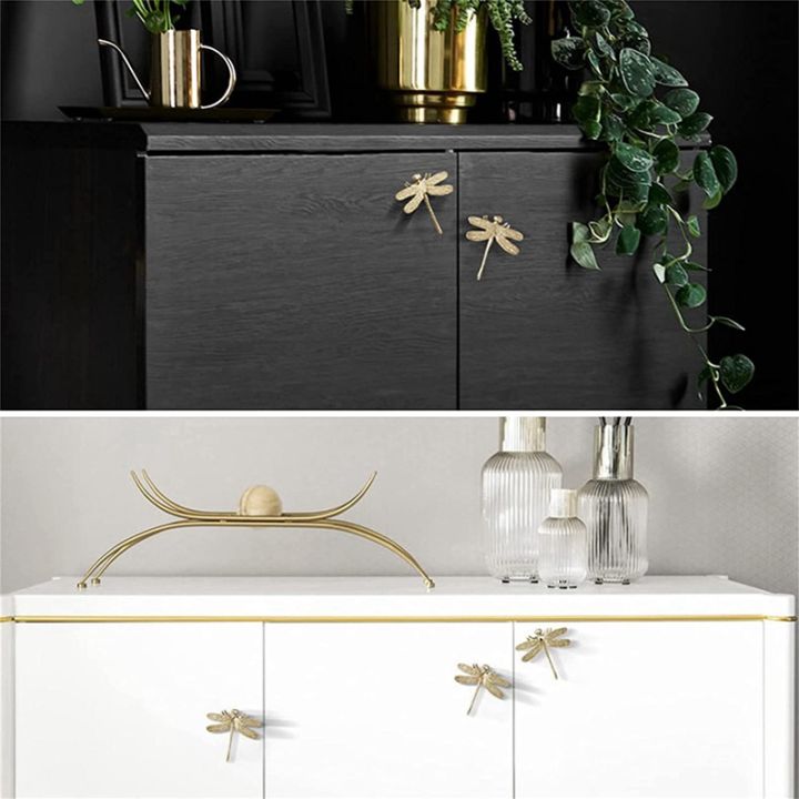 6-pcs-brass-dragonfly-handle-simple-nordic-cabinet-gold-drawer-door-pull-knob-bedside-table-bathroom-handle-decoration