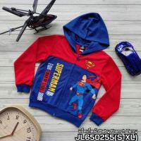 เสื้อแจ็คเก็ตเด็กผู้ชาย Superman จอมพลังสุดหล่อ จาก Justice League Team  สำหรับเด็กอายุ 4-12ปี  คุณภาพดี ผ้าเบบี้เฟรนส์  JL650255 งานไทย พร้อมส่ง