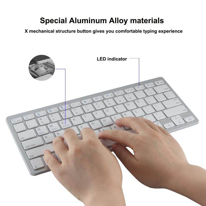 Bluetooth Wireless Keyboard Touch Mouse Set UltraSlim Mini Portable 78