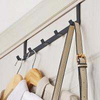 ♚► Smart Wide over the Door Rack Wrought Iron Hook Black