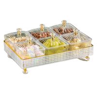 Home Living Room Small Snacks Divided Refreshment Tray Plastic Dried Fruit Dish Household Ins Style Candy Plate, A