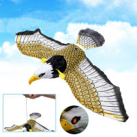 Potey 1Pc Luminous Bird Repellent Hanging Eagle with Music Flying Bird Scarer Garden