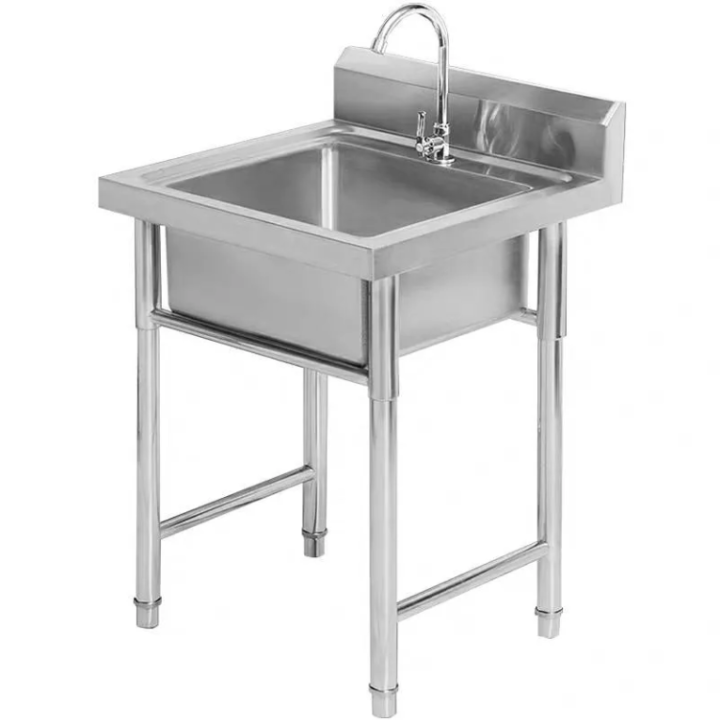 Stainless steel commercial sink with vertical kitchen single sink