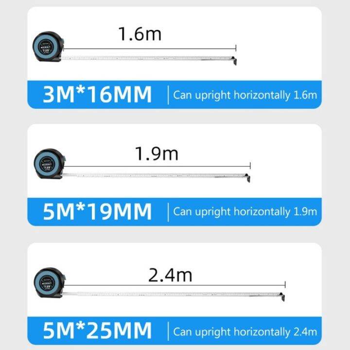 เครื่องมือล็อคอัตโนมัติสายวัดเทปวัดเหล็กที่มีความแม่นยำสูงแบบพับเก็บได้3-5-7-5-10เมตร