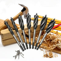 Lengthened Carpentry Drill Four-Slot Four-Blade Set d Point Drill Bits-Head Door Lock Tapper Woodworking Reaming Drill Bit Twist Drill