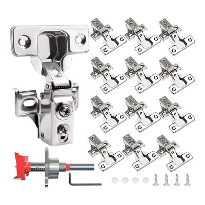 12PCS 1/2 Inch Overlay Soft Cabinet Door Hinges for Kitchen Cabinet Hinges Hinge of Cup Stainless Steel 45 mm