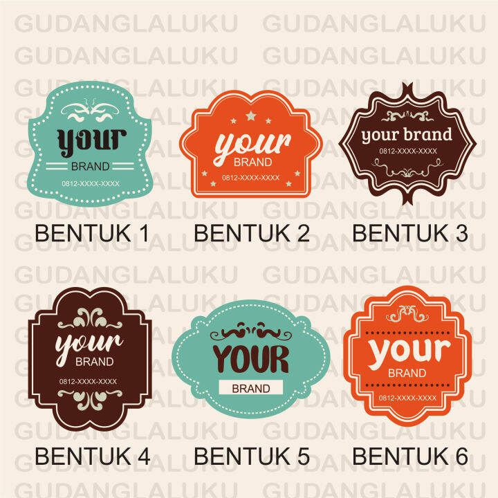 Stiker Custom Bouquet Cutting Bentuk Ukuran 4,5 x 4,5 Cm Isi 50 Pcs