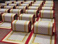 ชุดหมอนอิงหมอนกราบและผ้าอาสนะปูนั่งพระสงฆ์ (A set of cushions, prostrate pillows and asana cloth for sitting monks)