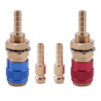 2Pcs Water Cooled Air Cooled Gas Water Adapter Quick Connector Fitting for MIG TIG Welding Torch Plug, Blue+Red