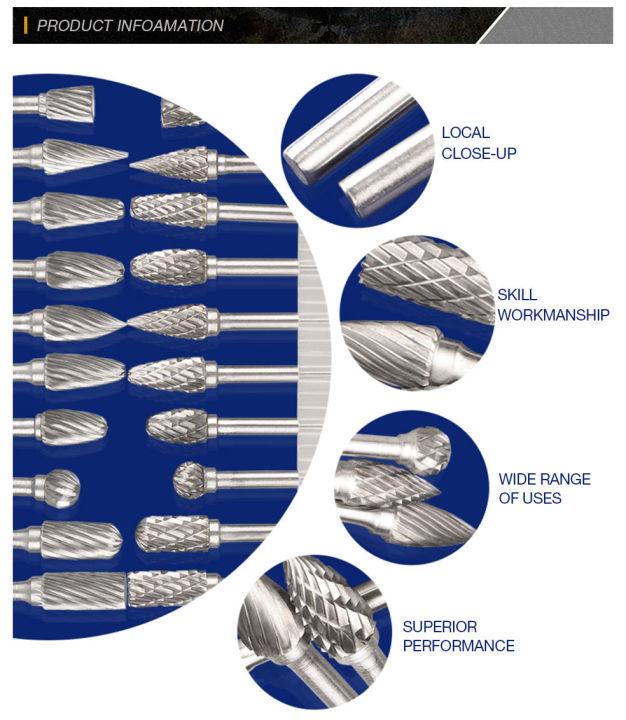 10-ชิ้นโรตารีเลนซ์ทังสเตนคาร์ไบด์เหล็กโรตารีไฟล์เสี้ยนชุด-3-มิลลิเมตรก้าน-6-มิลลิเมตรเส้นผ่าศูนย์กลางหัวตัดเครื่องมือโลหะสว่าน