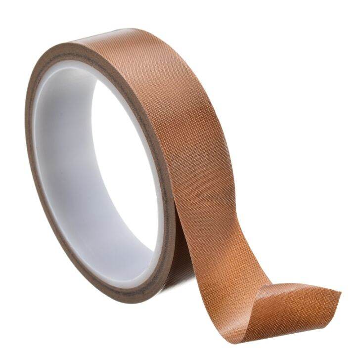 new-10m-brown-ptfe-tape-high-temperature-heat-resistant-adhesive-insulation-tape-low-friction-safe-tape-25mm-width-adhesives-tape